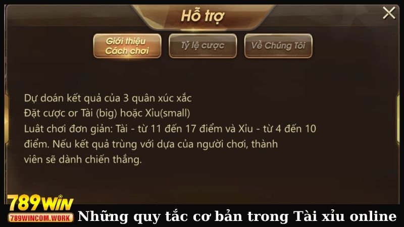 Những quy tắc cơ bản trong Tài Xỉu online